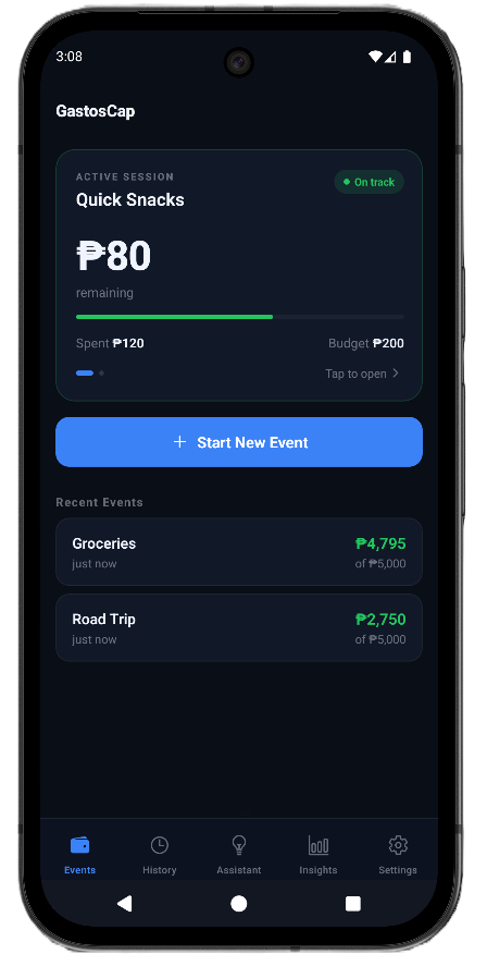 GastosCap app screenshot